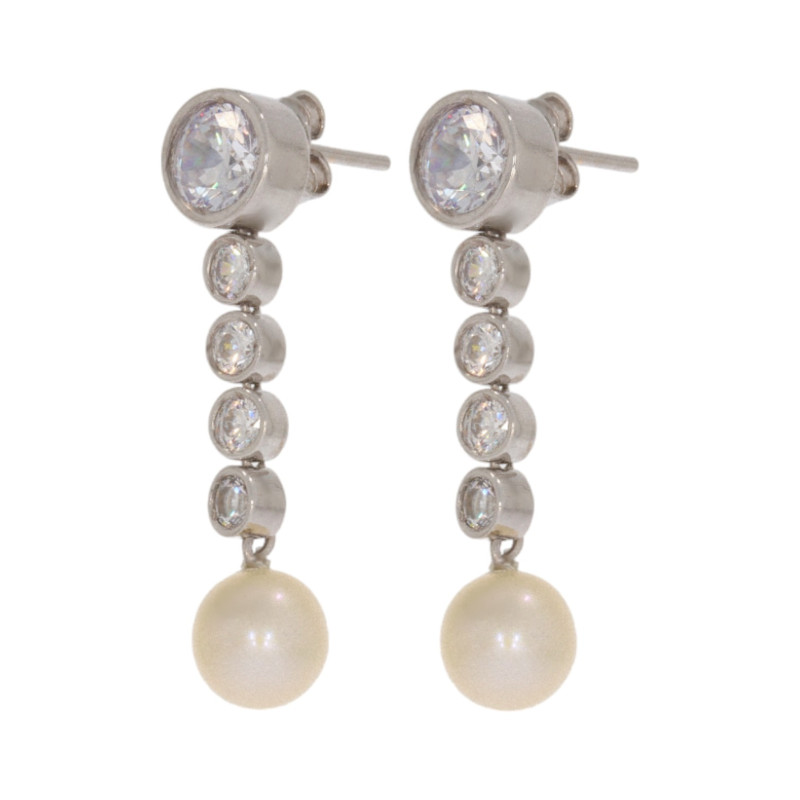Cercei, Aur Alb, 14 k, 7.24 gr, Cod Produs: 645035 - Tezaurshop.ro