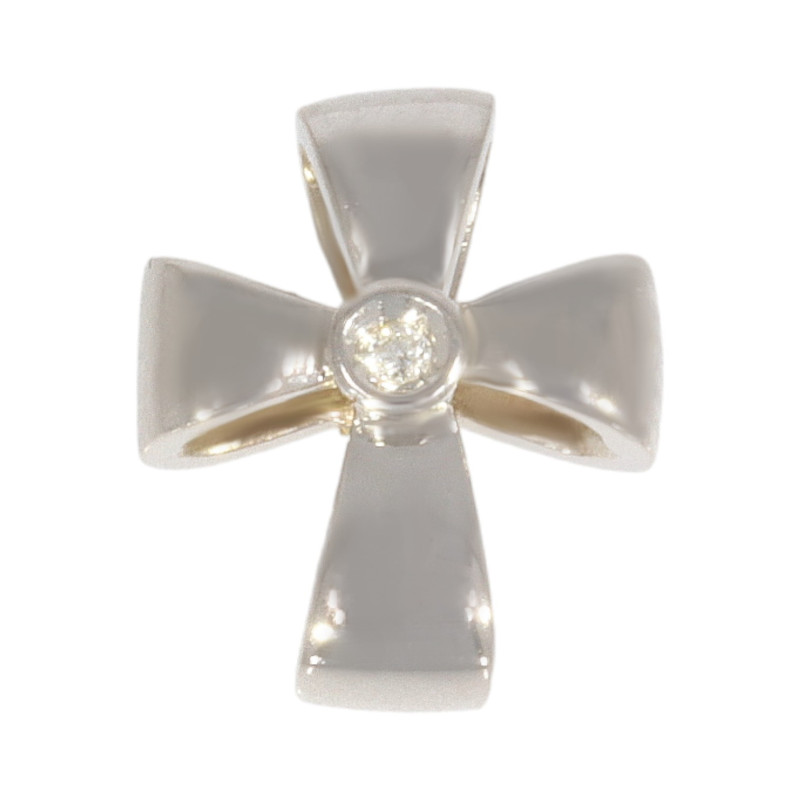 Cruce, Aur Alb, 18 k, 1.65 gr, cu Diamante, Cod Produs: 645956 - Tezaurshop.ro