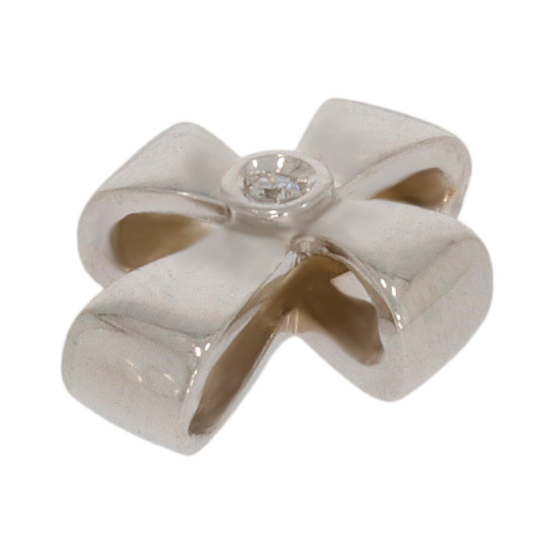 Cruce, Aur Alb, 18 k, 1.65 gr, cu Diamante, Cod Produs: 645956 - 2