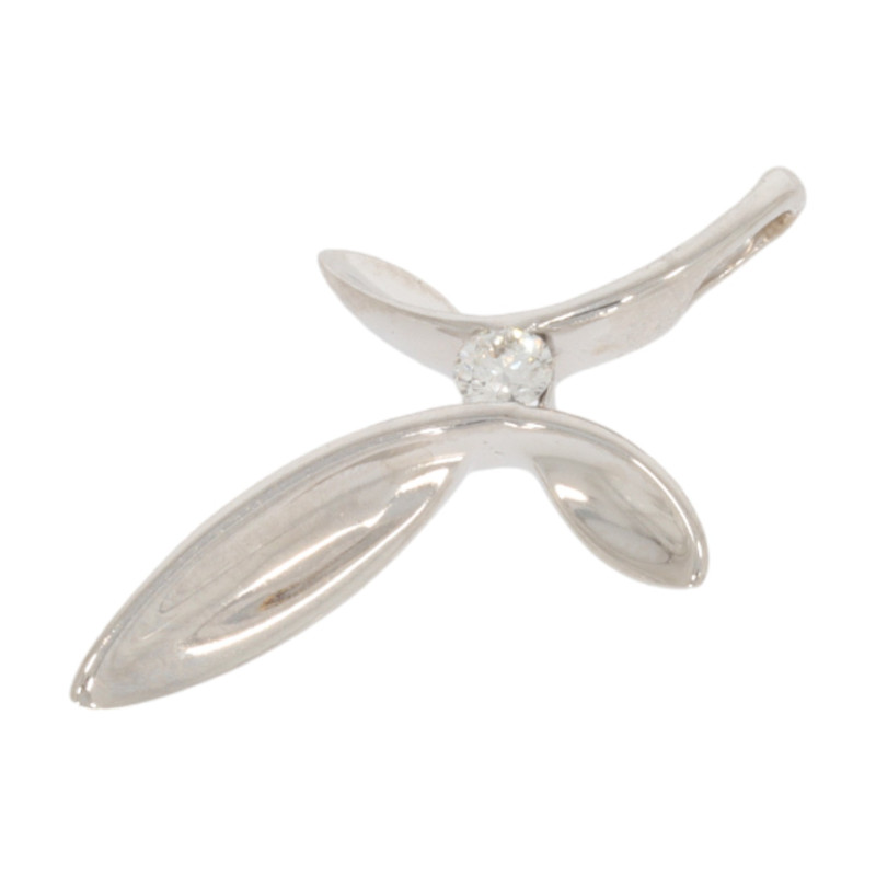 Cruce, Aur Alb, 18 k, 1.59 gr, cu Diamante, Cod Produs: 646840 - 2