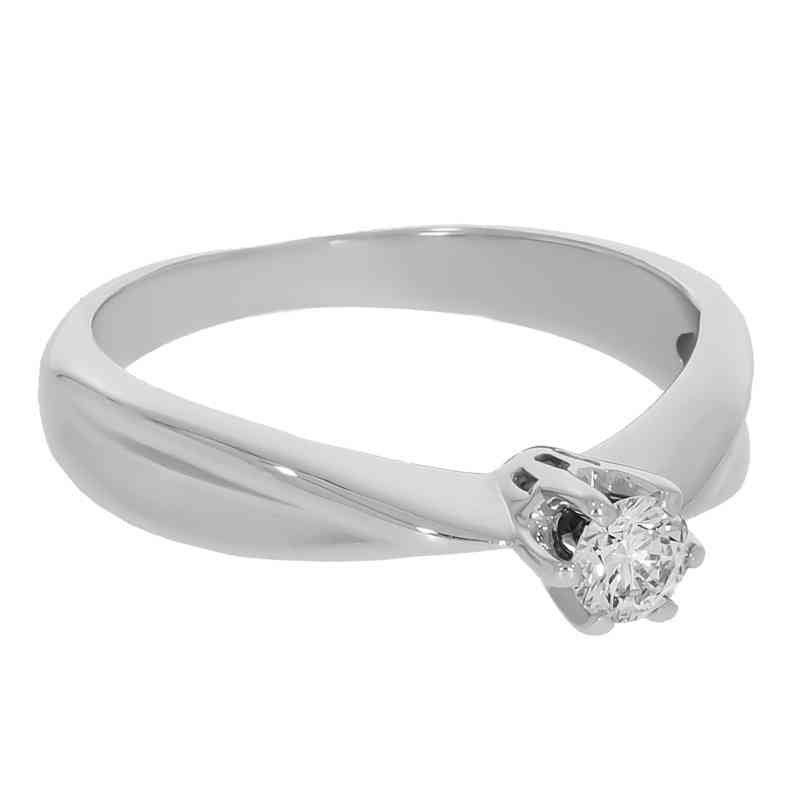 Inel De Logodna, Aur Alb, 18 k, 3.69 gr, cu Diamante, Cod Produs: 648939