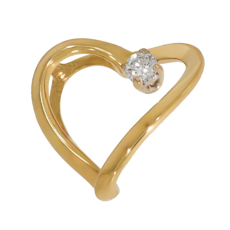 Pandantiv, Aur Galben, 18 k, 0.9 gr, cu Diamante, Cod Produs: 651205