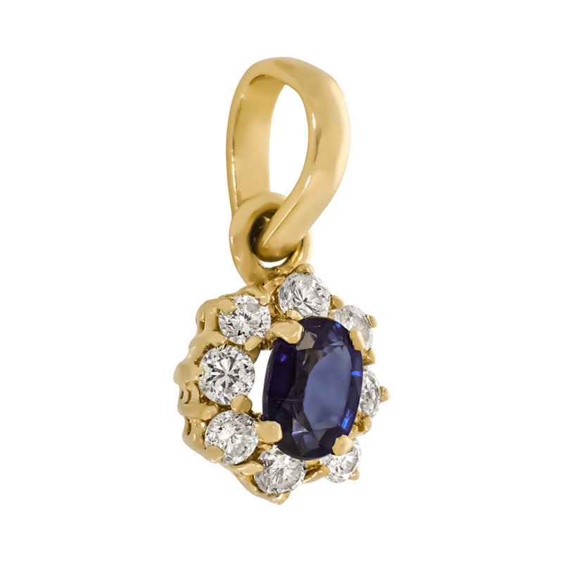 Pandantiv, Aur Galben, 14 k, 1.19 gr, cu Diamante, Cod Produs: 653936