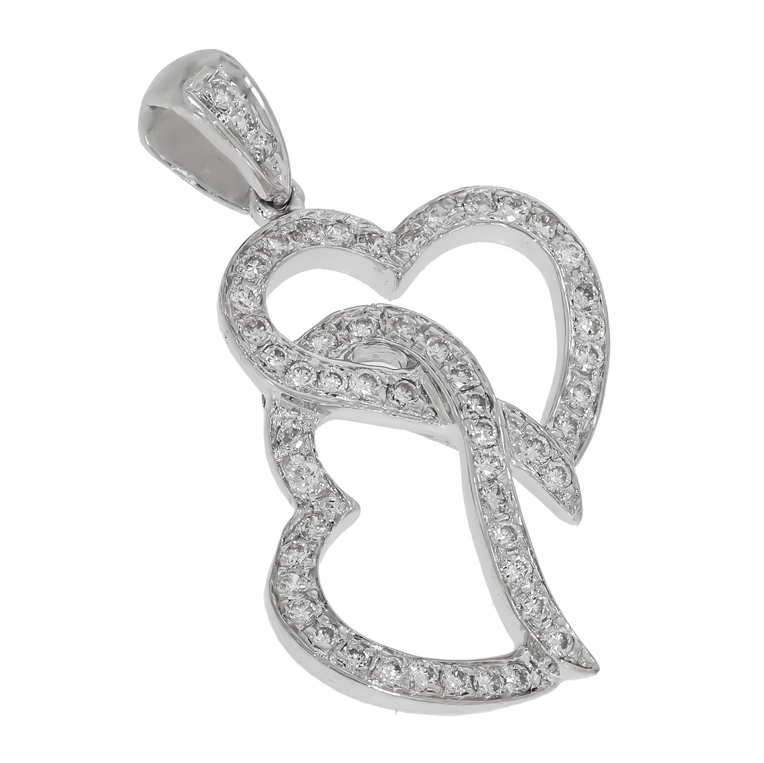 Pandantiv, Aur Alb, 18 k, 1.97 gr, cu Diamante, Cod Produs: 653998