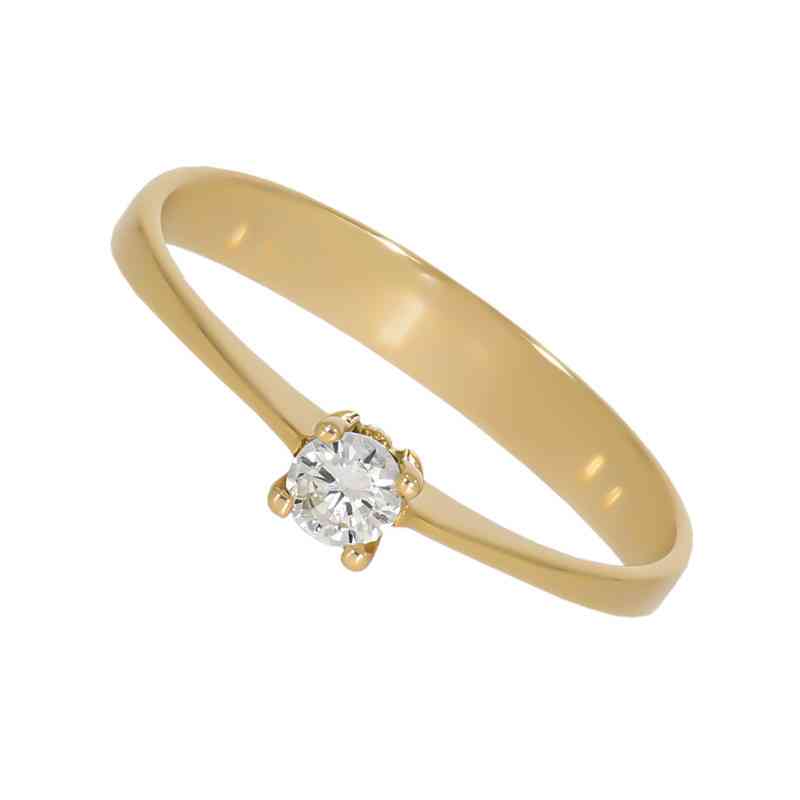 Inel De Logodna, Aur Galben, 14 k, 1.51 gr, cu Diamante, Cod Produs: 654435