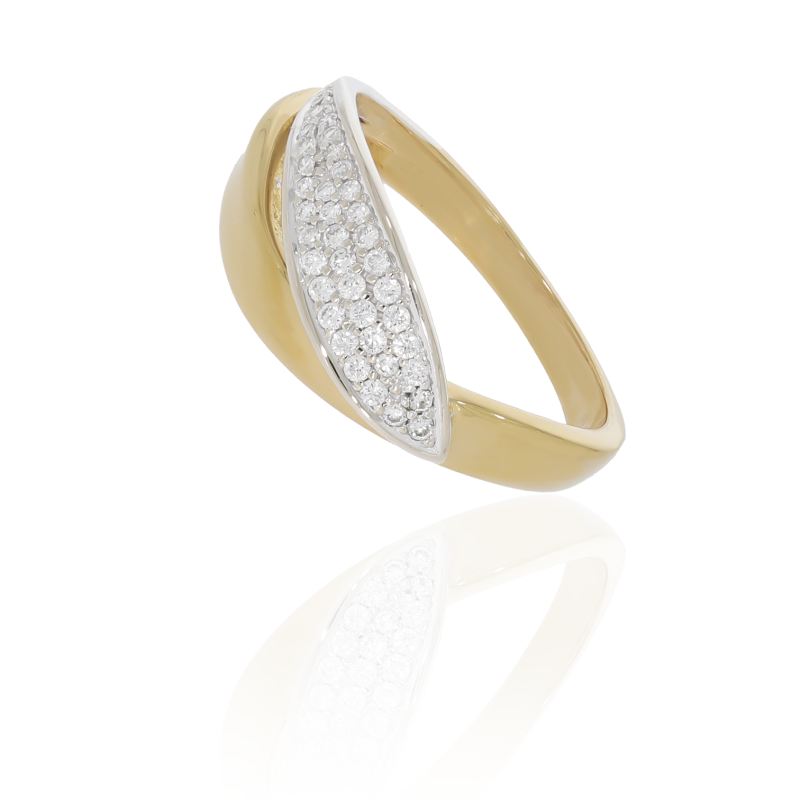 Inel Dama, Aur Mix, 18 k, 3.96 gr, cu Diamante, Cod Produs: 654721 - Tezaurshop.ro