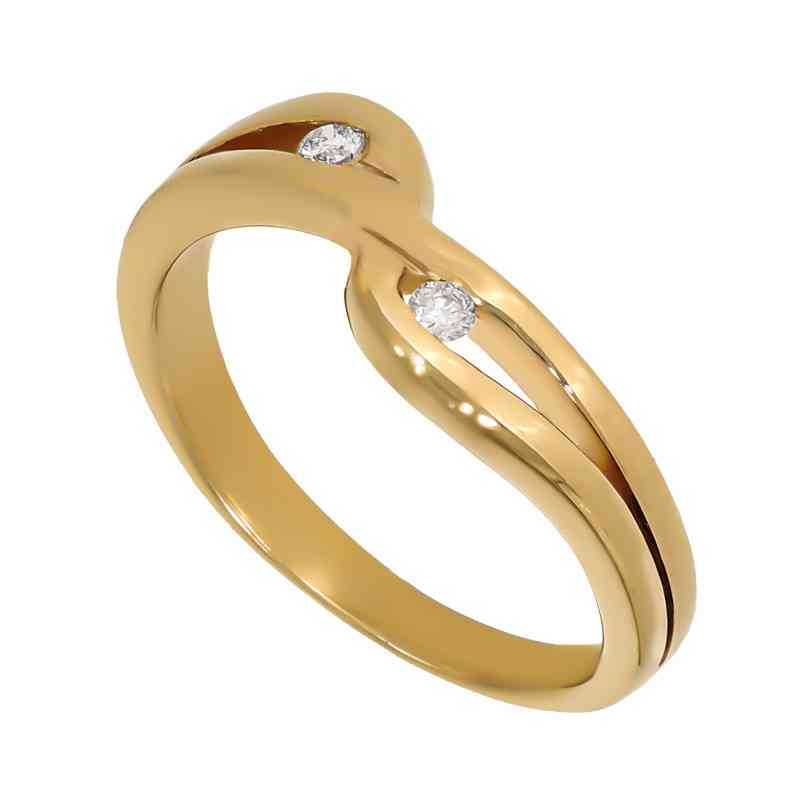 Inel Dama, Aur Galben, 14 k, 2.86 gr, cu Diamante, Cod Produs: 657297