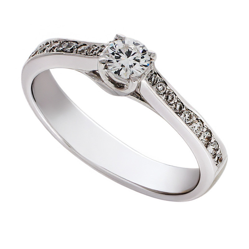 Inel, Aur Alb, 14 k, 2.33 gr, cu Diamante, Cod Produs: 659110