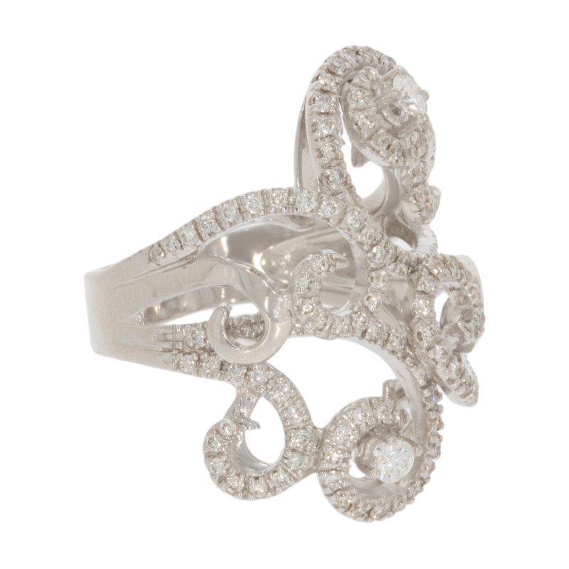 Inel Dama, Aur Alb, 18 k, 12.36 gr, cu Diamante, Cod Produs: 660869 - 2