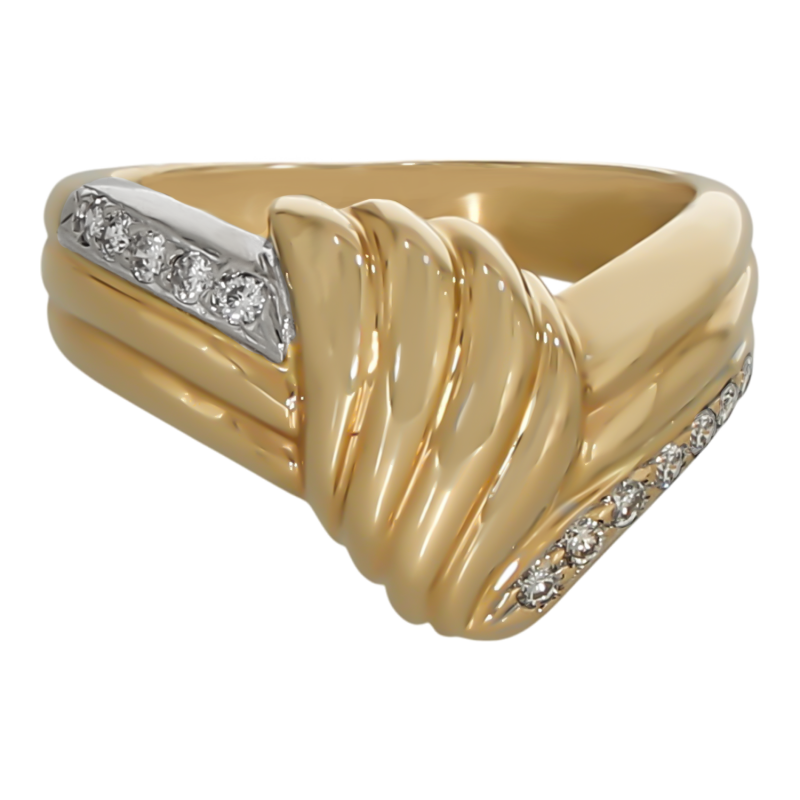 Inel Dama, Aur Mix, 14 k, 4.9 gr, cu Diamante, Cod Produs: 661668