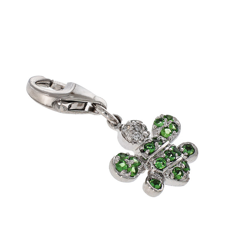 Pandantiv, Aur Alb, 18 k, 1.8 gr, cu Diamante, Cod Produs: 662222