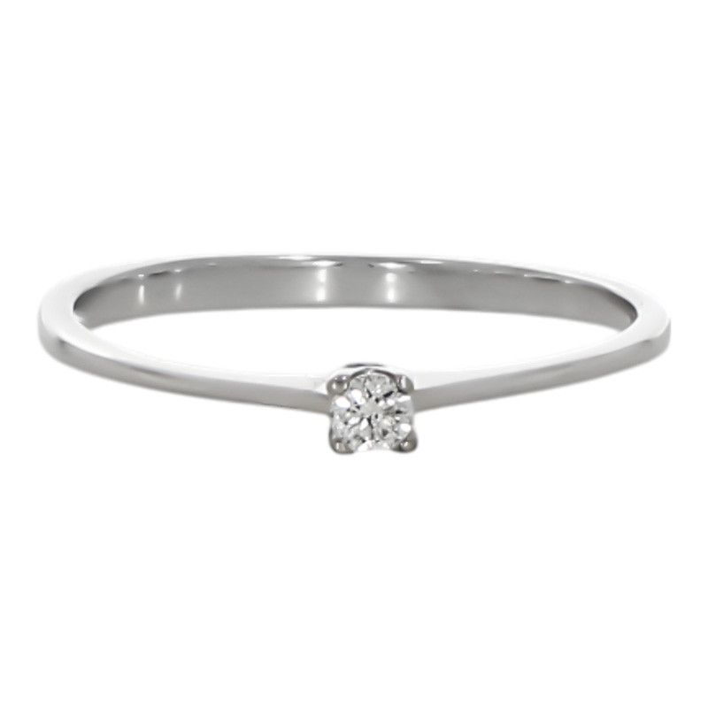 Inel Dama, Aur Alb, 18 k, 0.96 gr, cu Diamante, Cod Produs: 665211