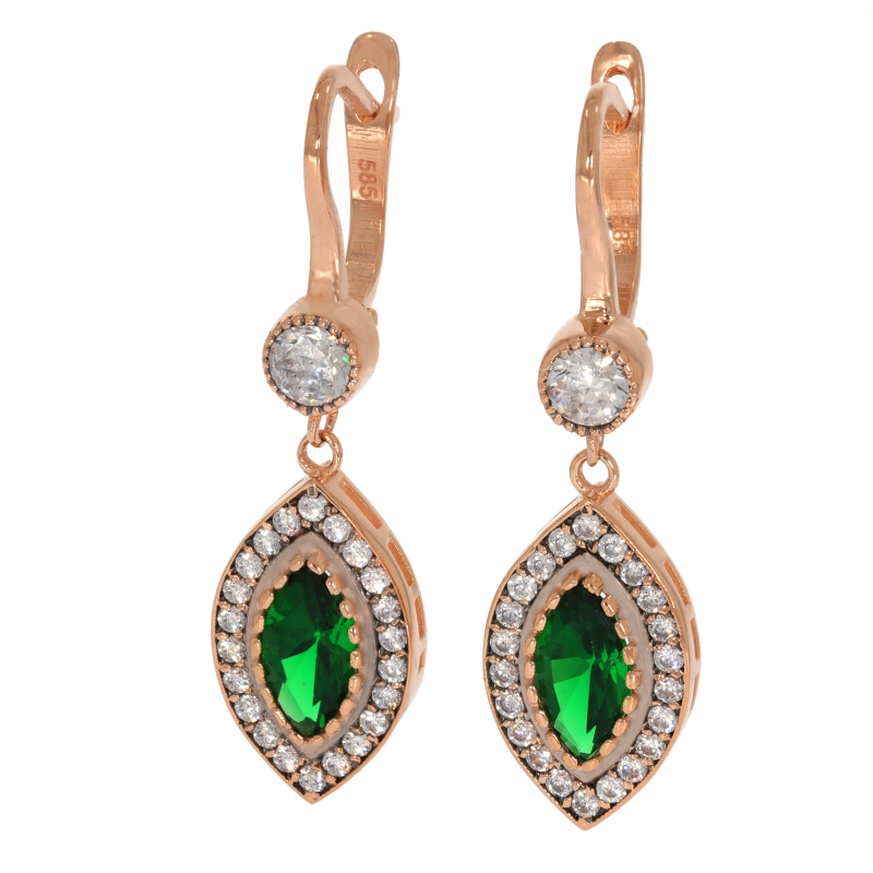 Cercei, Aur Roz, 14 k, 4.72 gr, Cod Produs: 666244 - Tezaurshop.ro