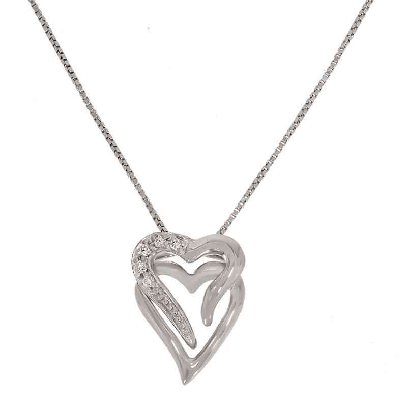 Colier, Aur Alb, 18 k, 3.73 gr, cu Diamante, Cod Produs: 668479