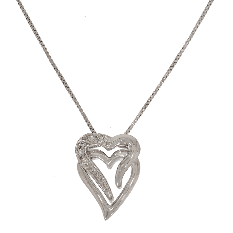 Colier, Aur Alb, 18 k, 3.73 gr, cu Diamante, Cod Produs: 668479