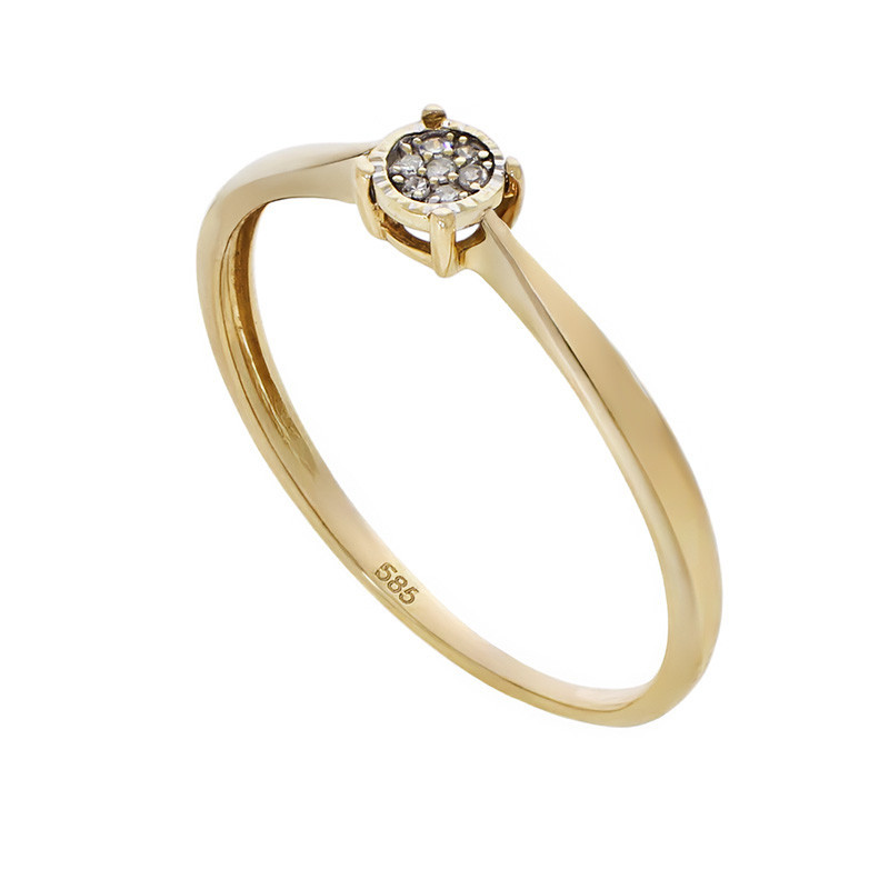Inel, Aur Galben, 14 k, 1.13 gr, cu Diamante, Cod Produs: 668965 - Tezaurshop.ro