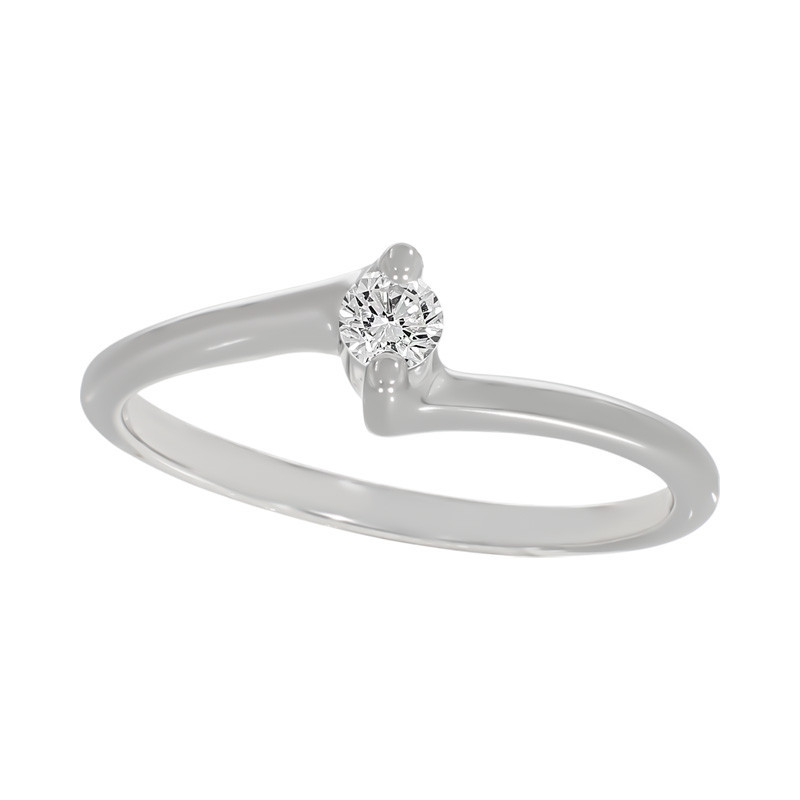 Inel, Aur Alb, 14 k, 2.21 gr, cu Diamante, Cod Produs: 670207