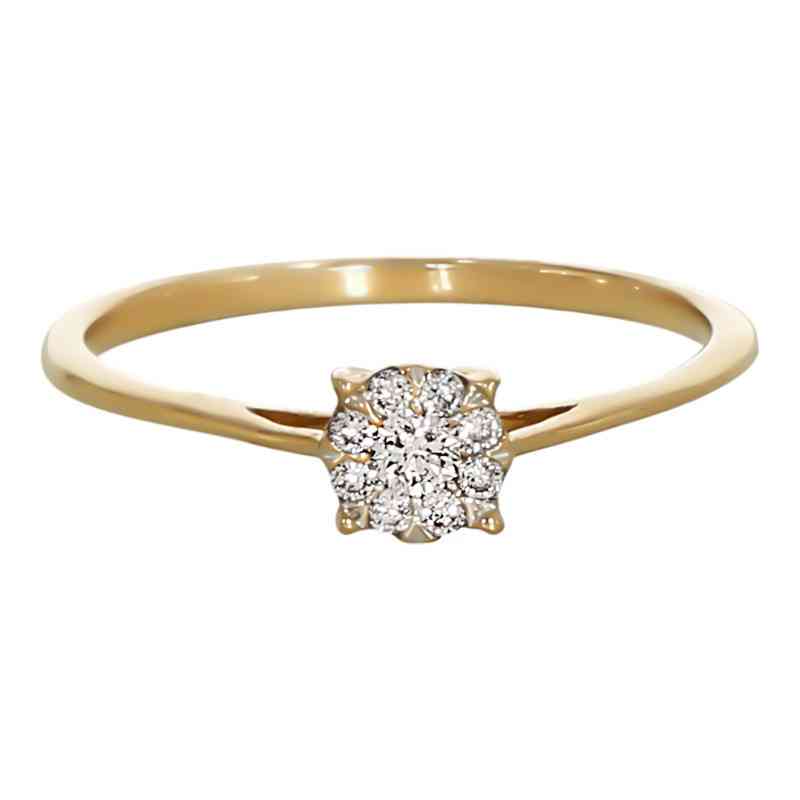 Inel De Logodna, Aur Galben, 14 k, 0.94 gr, cu Diamante, Cod Produs: 670312