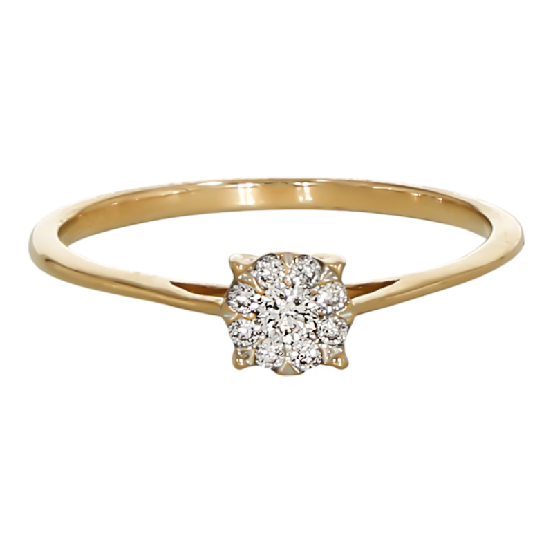 Inel Dama, Aur Galben, 14 k, 0.94 gr, cu Diamante, Cod Produs: 670312