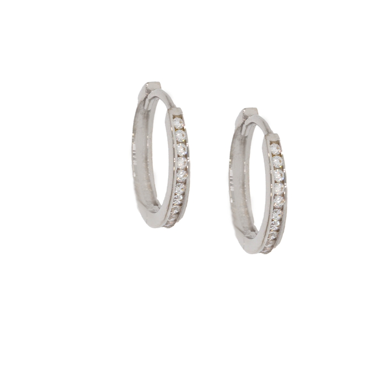Cercei, Aur Alb, 14 k, 1.35 gr, Cod Produs: 673027 - Tezaurshop.ro