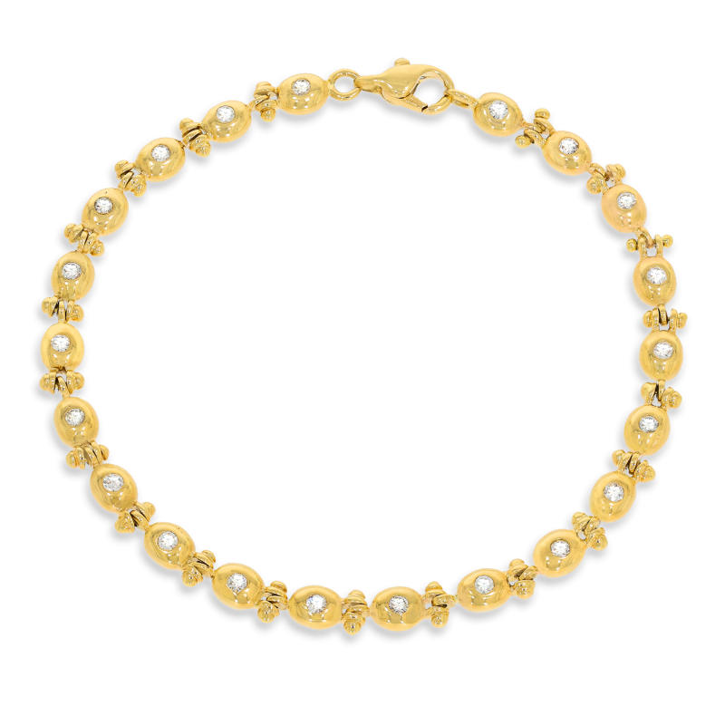 Bratara, Aur Galben, 14 k, 14.07 gr, cu Diamante, Cod Produs: 673073 - Tezaurshop.ro