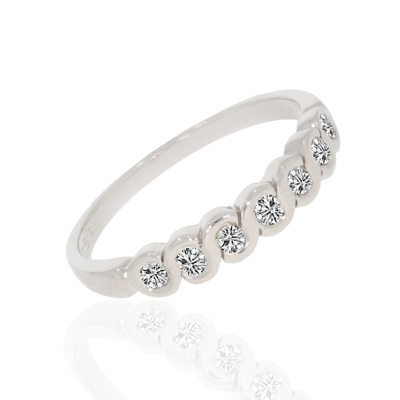 Inel Dama, Aur Alb, 18 k, 4.35 gr, cu Diamante, Cod Produs: 673626 - Tezaurshop.ro