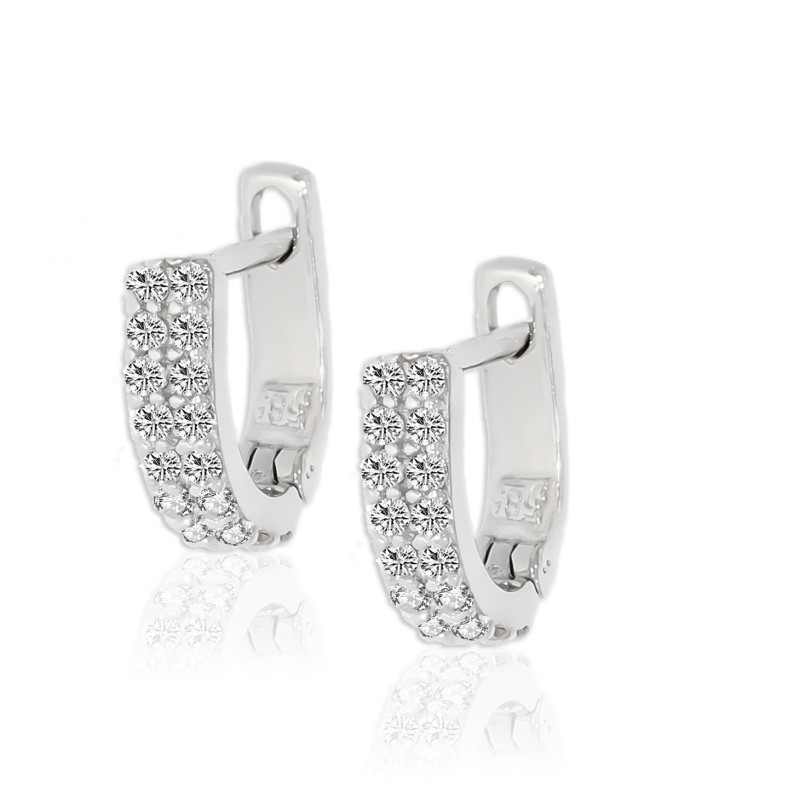 Cercei, Aur Alb, 14 k, 1.33 gr, Cod Produs: 673891 - Tezaurshop.ro