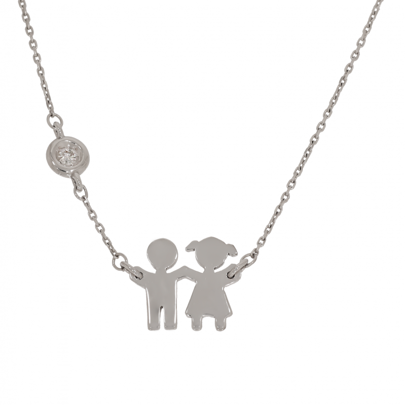 Colier, Aur Galben, 18 k, 1.93 gr, cu Diamante, Cod Produs: 674091