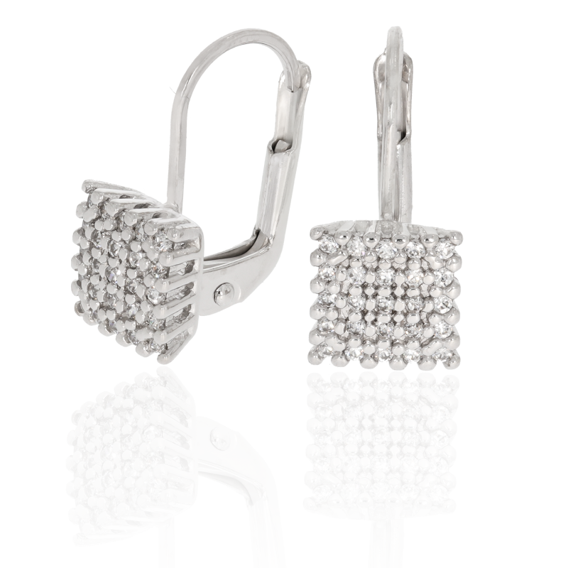 Cercei, Aur Alb, 14 k, 2.5 gr, Cod Produs: 674528 - Tezaurshop.ro