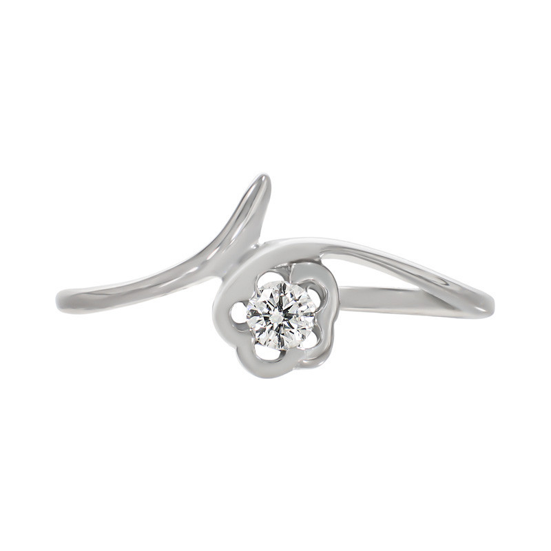 Inel, Aur Alb, 14 k, 1.3 gr, cu Diamante, Cod Produs: 674676