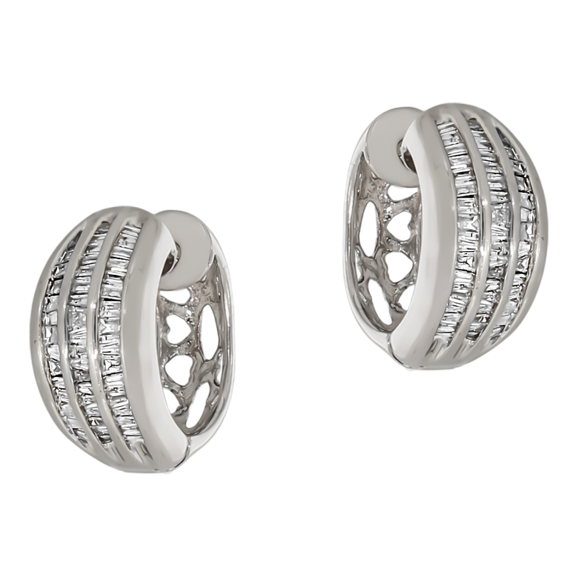 Cercei, Aur Alb, 14 k, 8.25 gr, cu Diamante, Cod Produs: 676400