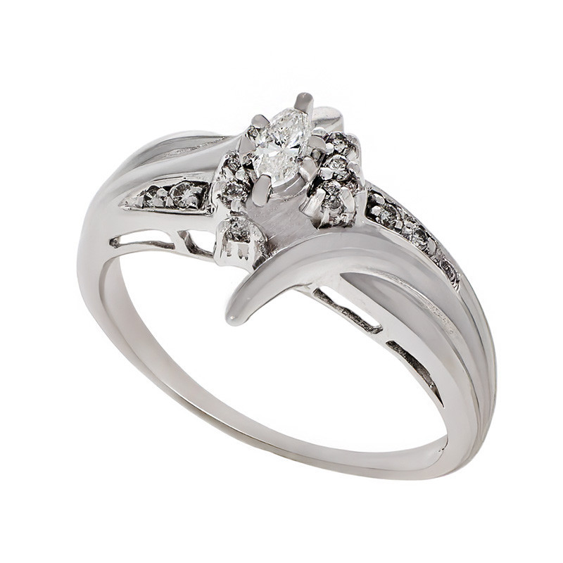 Inel, Aur Alb, 14 k, 4.06 gr, cu Diamante, Cod Produs: 676402 - Tezaurshop.ro