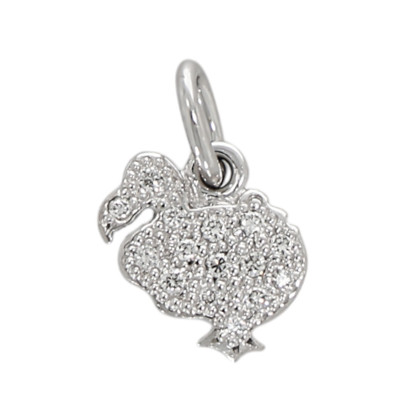 Pandantiv, Aur Alb, 18 k, 1.37 gr, cu Diamante, Cod Produs: 677187