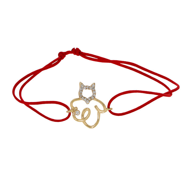 Bratara cu snur Bratara Cu Snur, Aur Galben, 14 k, 0.84 gr, cu Diamante, Cod Produs: 678490 - Tezaurshop.ro