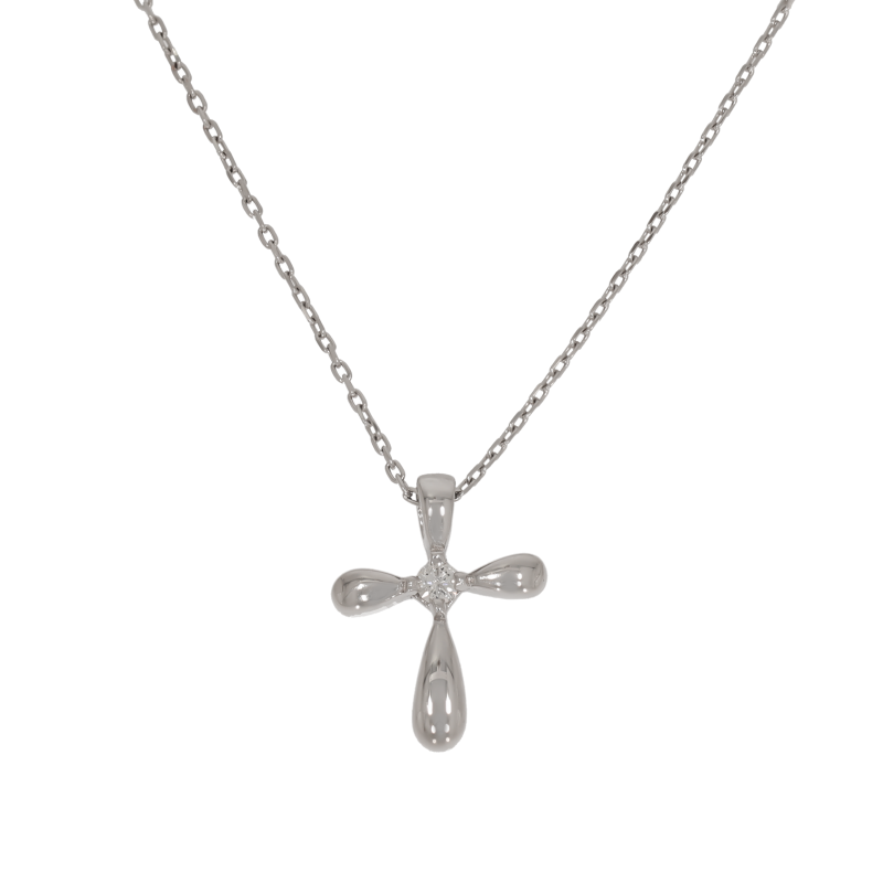 Colier, Aur Alb, 18 k, 1.98 gr, cu Diamante, Cod Produs: 678627