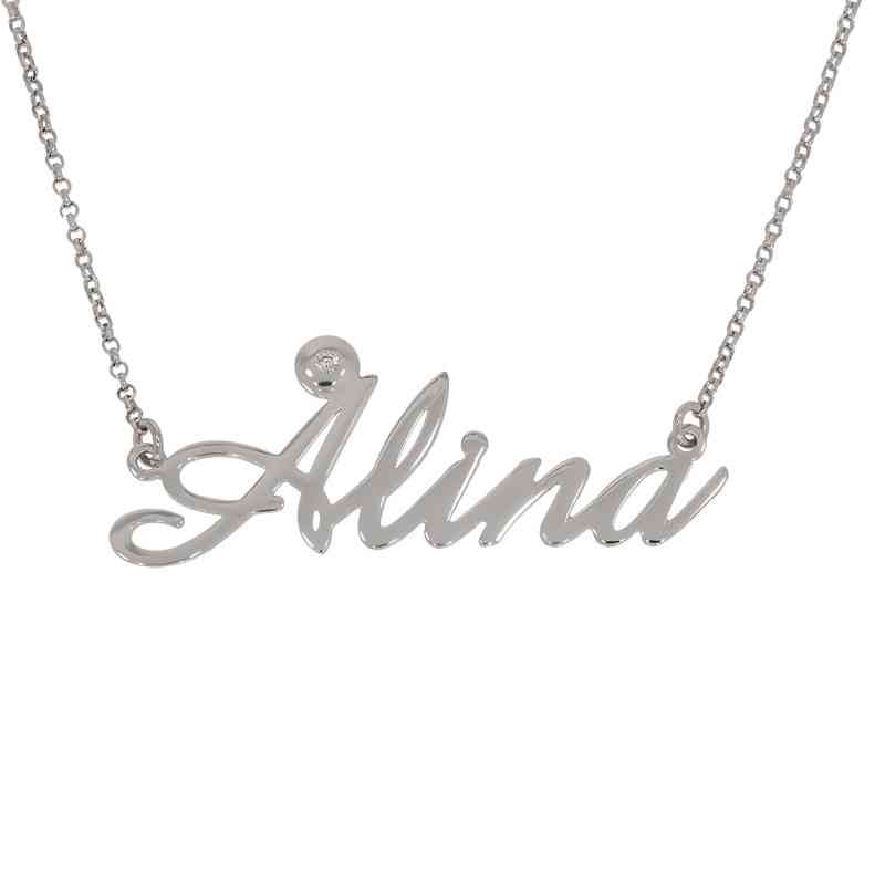 Colier, Aur Alb, 18 k, 2.25 gr, cu Diamante, Cod Produs: 680065