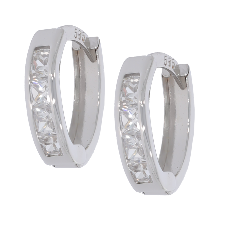 Cercei, Aur Alb, 14 k, 1.07 gr, Cod Produs: 683663 - Tezaurshop.ro