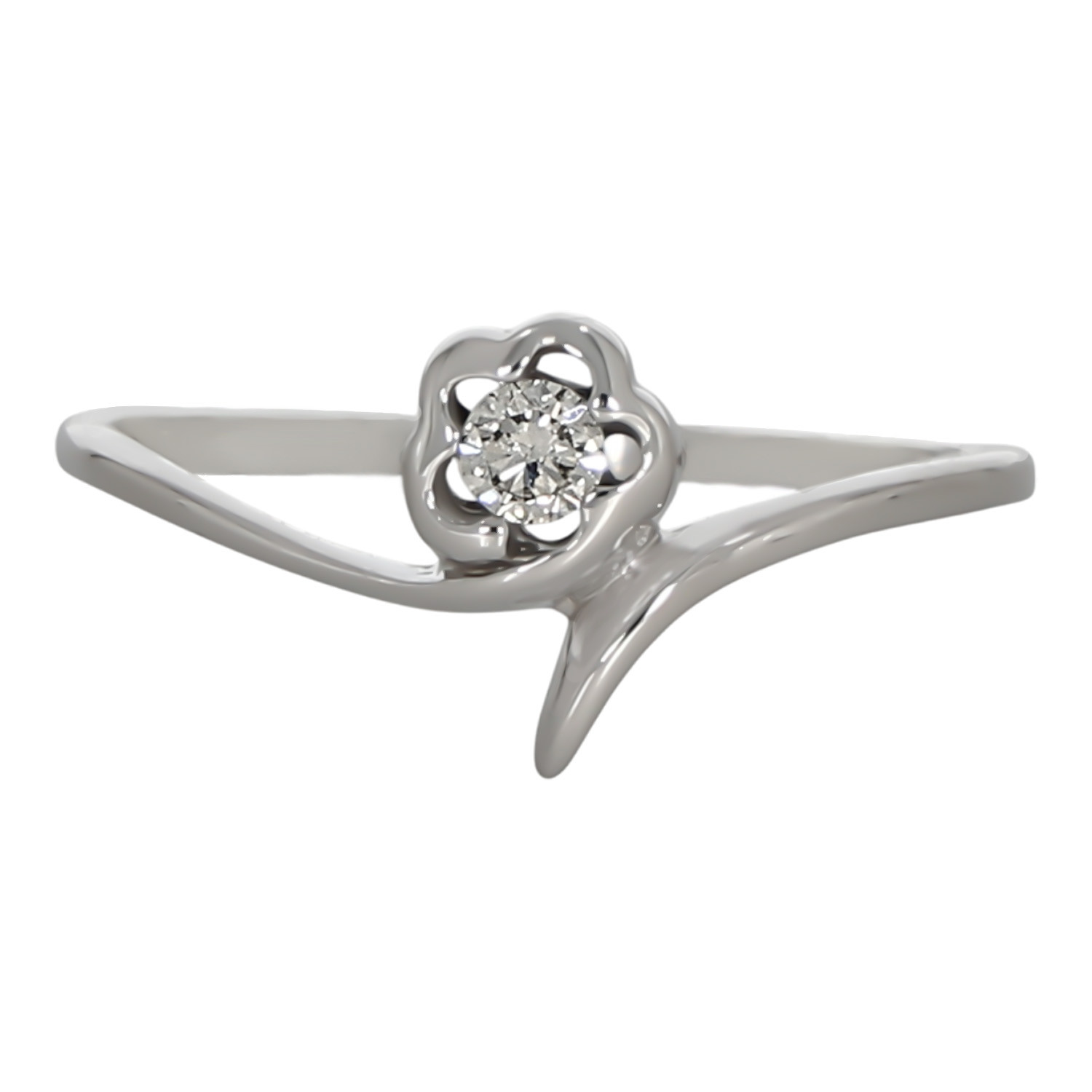 Inel Dama, Aur Alb, 14 k, 1.39 gr, cu Diamante, Cod Produs: 684625