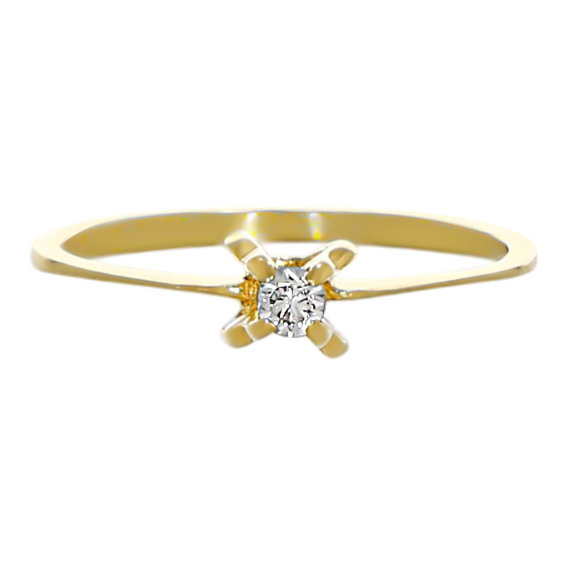 Inel Dama, Aur Galben, 18 k, 0.97 gr, cu Diamante, Cod Produs: 686565
