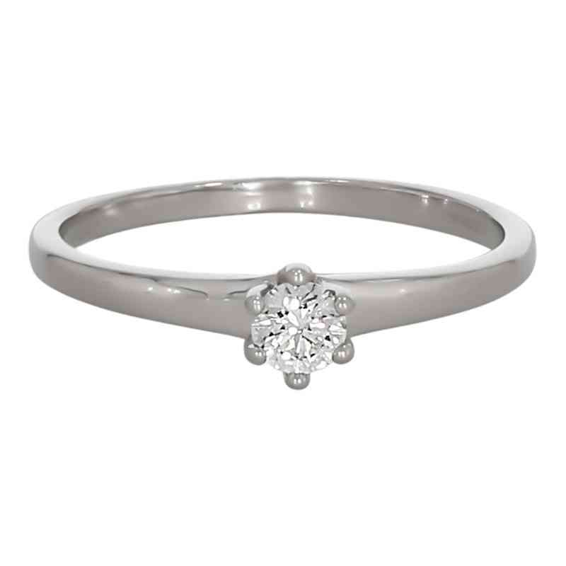 Inel De Logodna, Aur Alb, 18 k, 1.64 gr, cu Diamante, Cod Produs: 688560