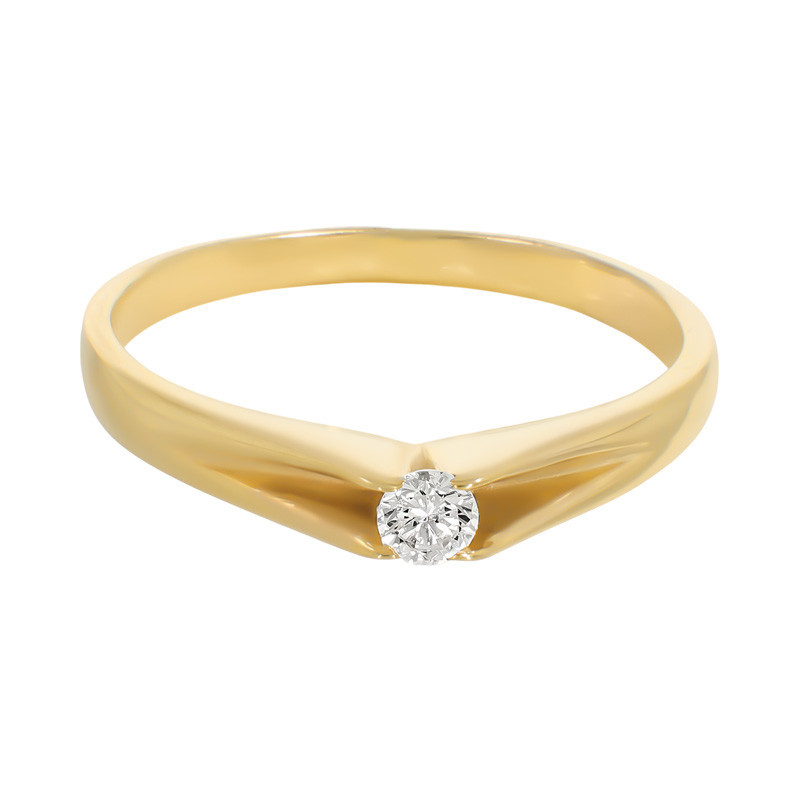 Inel, Aur Galben, 14 k, 1.99 gr, cu Diamante, Cod Produs: 688595