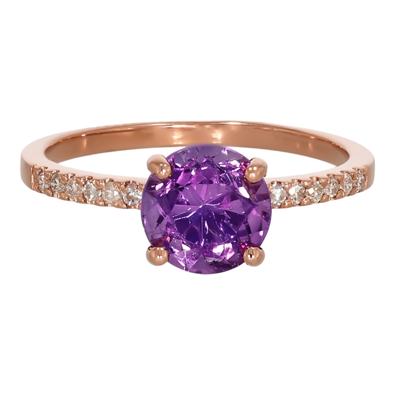 Inel, Aur Roz, 18 k, 1.97 gr, cu Diamante, Cod Produs: 689544