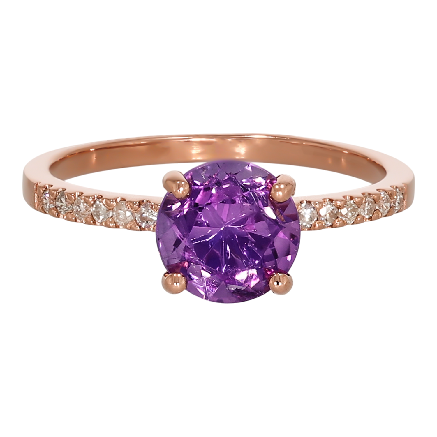 Inel Dama, Aur Roz, 18 k, 1.97 gr, cu Diamante, Cod Produs: 689544