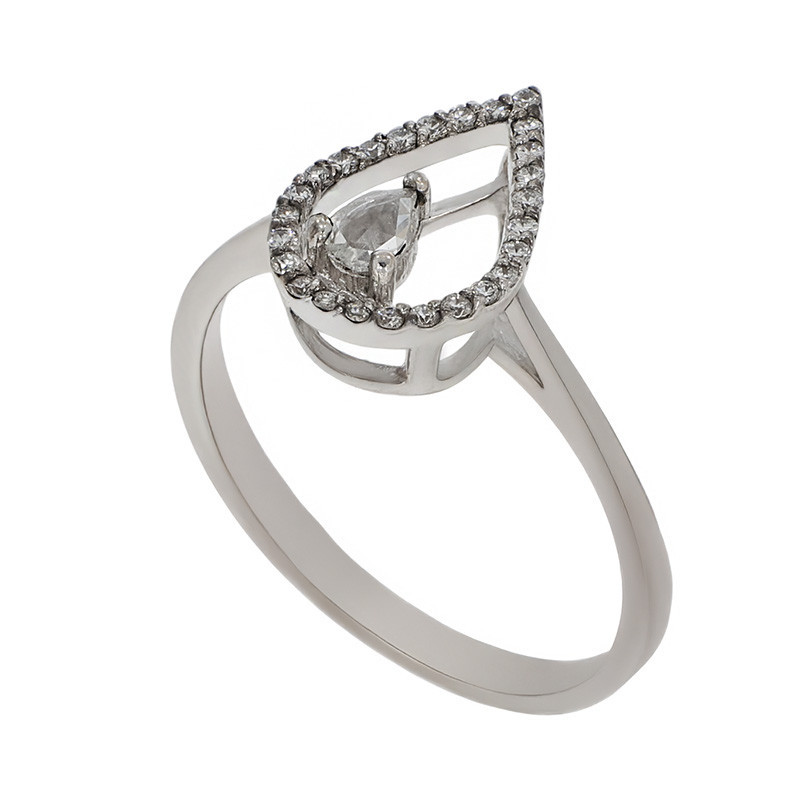 Inel, Aur Alb, 18 k, 2.31 gr, cu Diamante, Cod Produs: 691518 - Tezaurshop.ro