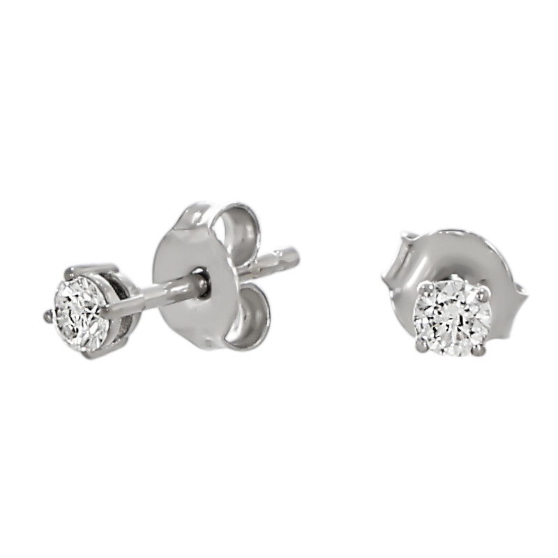 Cercei, Aur Alb, 18 k, 0.79 gr, cu Diamante, Cod Produs: 692199