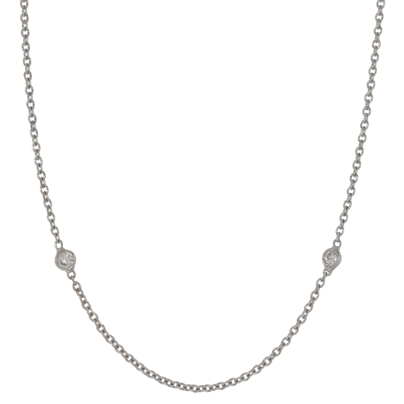 Colier, Aur Alb, 18 k, 1.96 gr, cu Diamante, Cod Produs: 692297