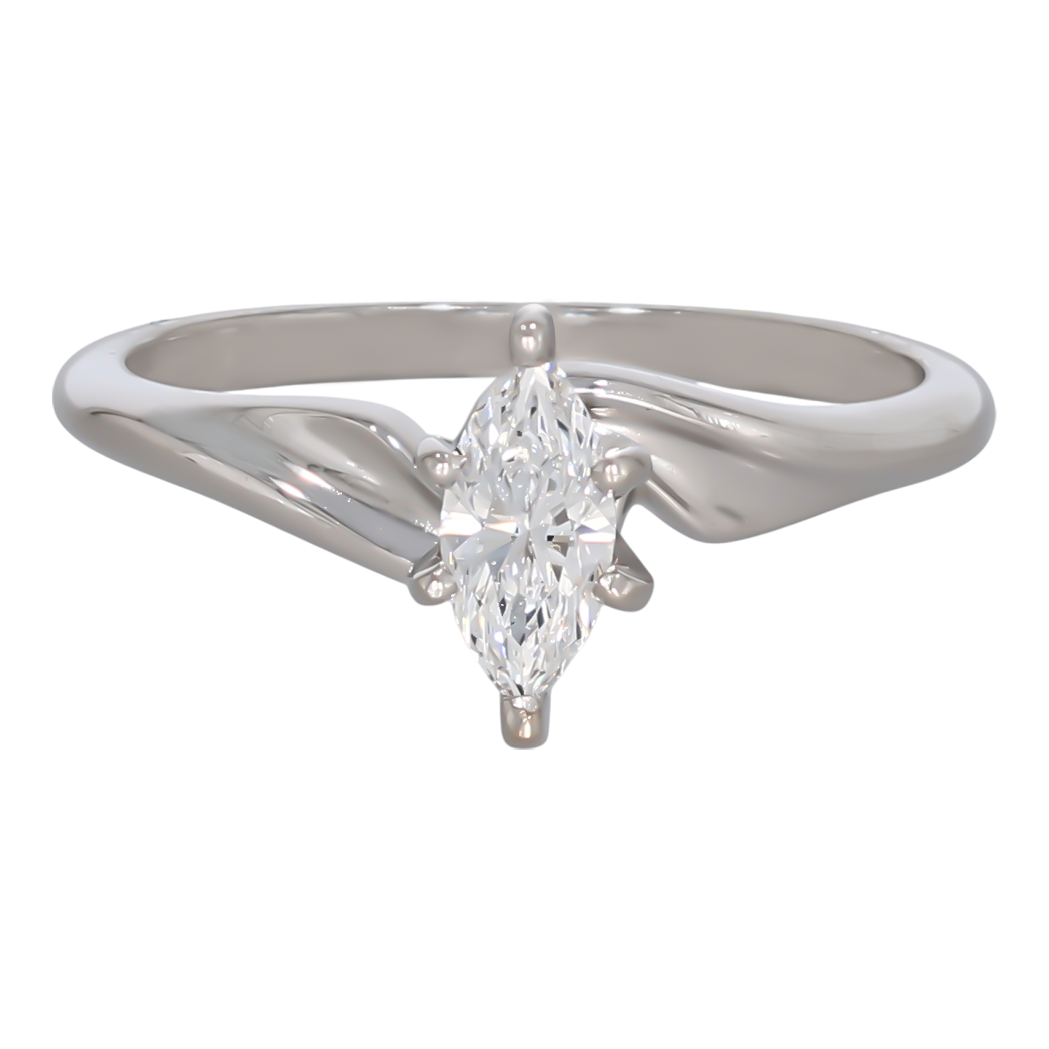 Inel Dama, Aur Alb, 14 k, 2.53 gr, cu Diamante, Cod Produs: 693067
