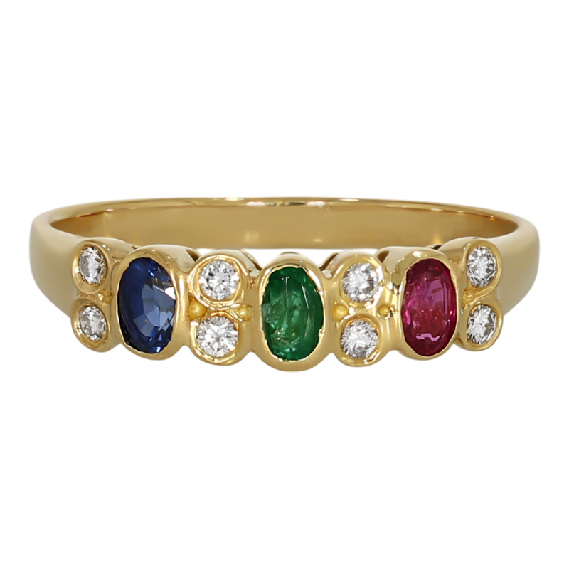 Inel, Aur Galben, 18 k, 2.65 gr, cu Diamante, Cod Produs: 693131