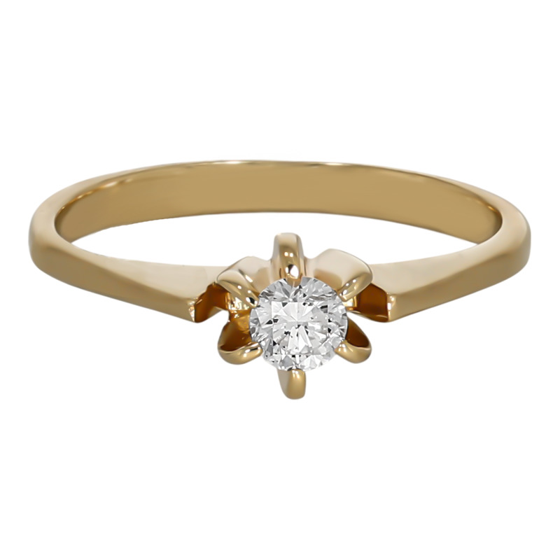 Inel, Aur Galben, 14 k, 2.09 gr, cu Diamante, Cod Produs: 695985