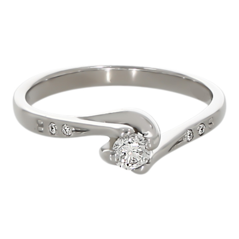 Inel Dama, Aur Alb, 18 k, 2.27 gr, cu Diamante, Cod Produs: 696344